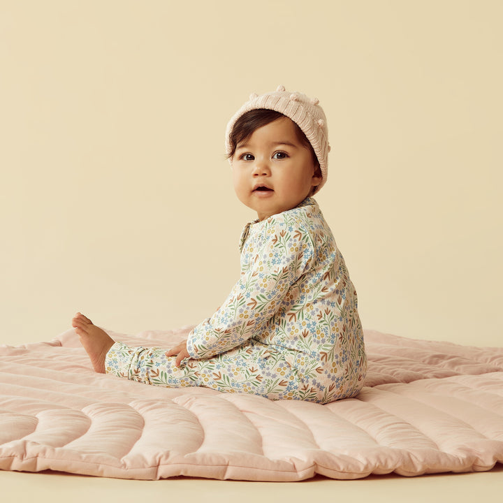 Tinker Floral Organic Zipsuit with Feet