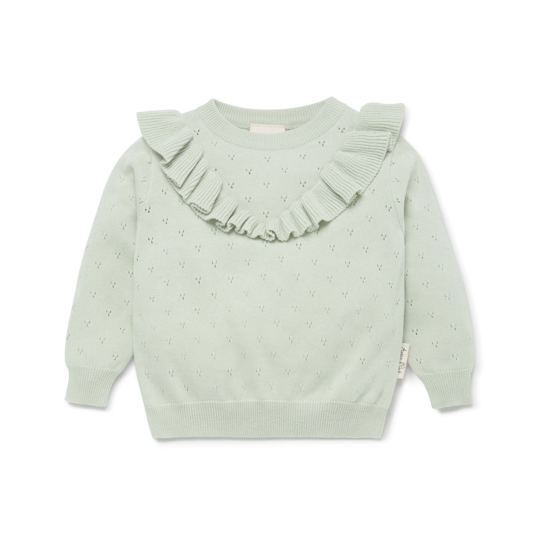 Aster & Oak Sage Ruffle Knit Jumper