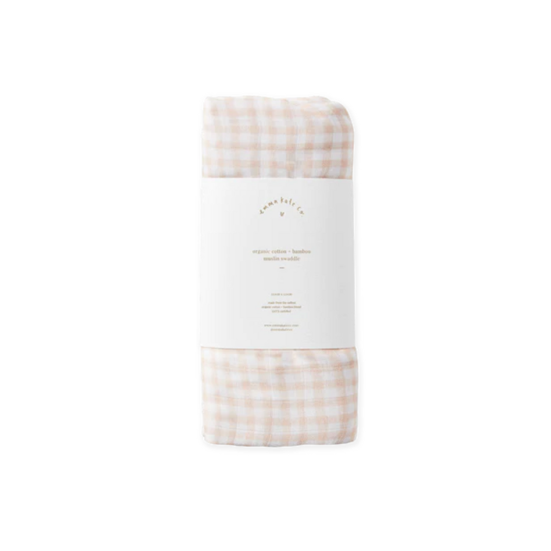 Emma Kate Co. Baby Swaddle - Peony Gingham