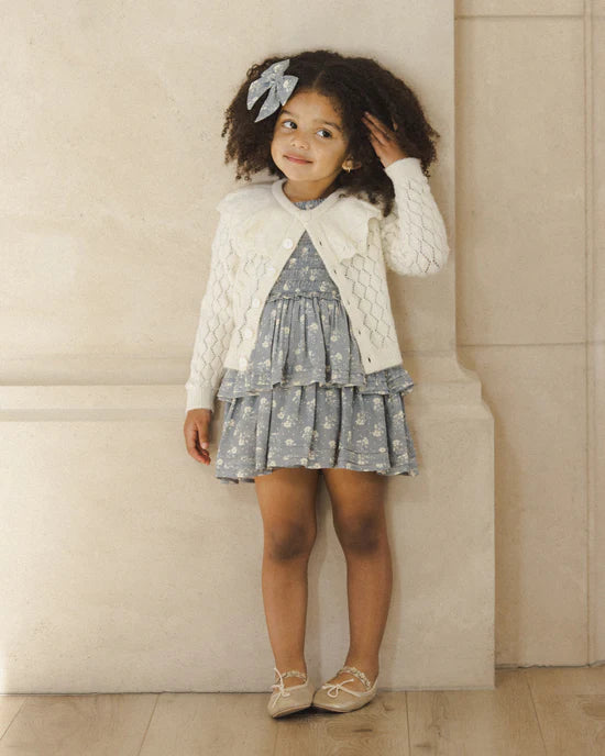Ivory Ruffle Cardigan - Noralee