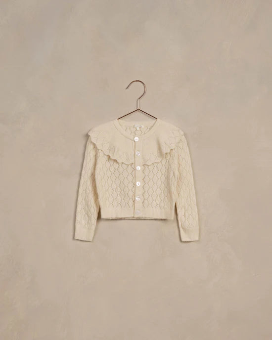 Ivory Ruffle Cardigan - Noralee