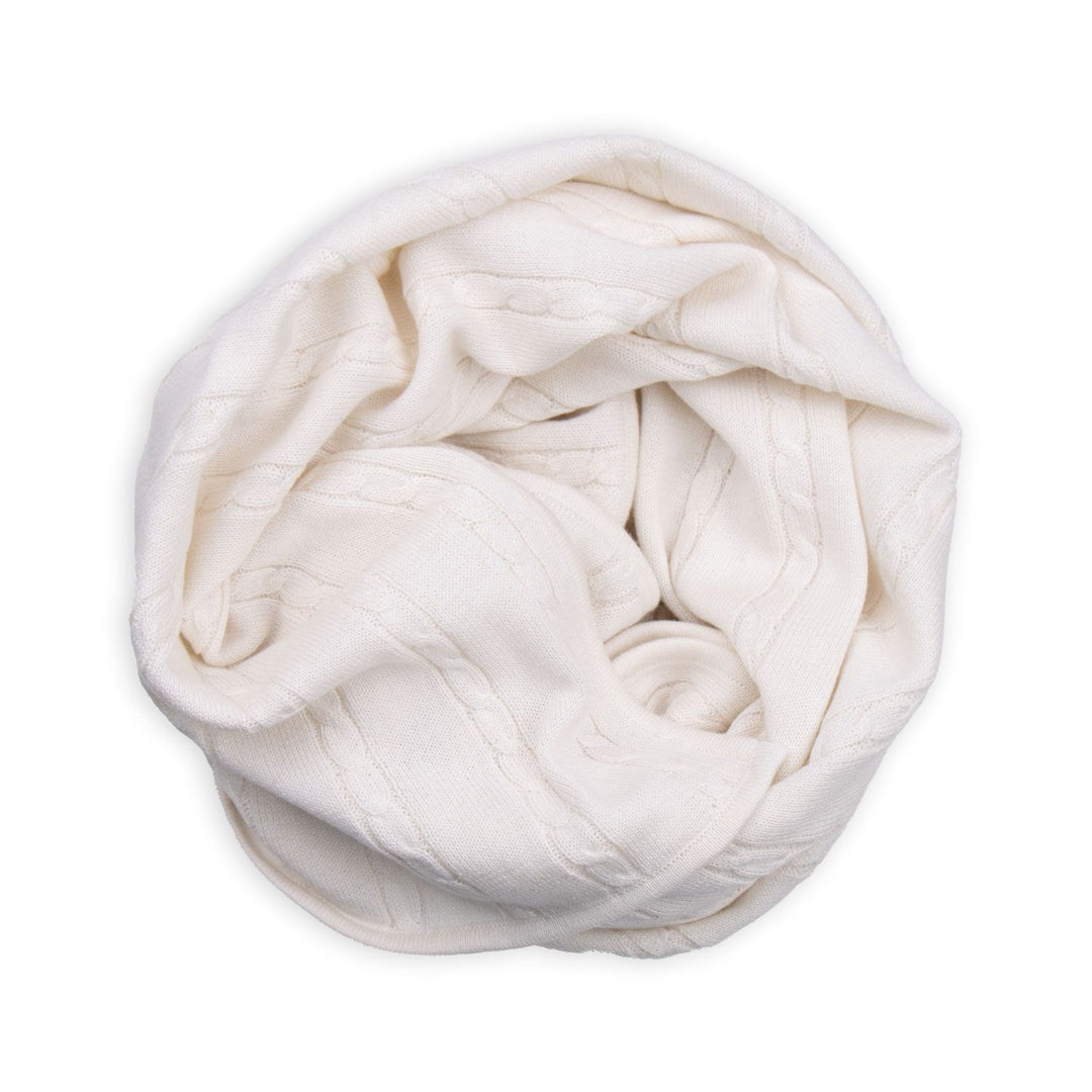 Cable Knit Baby Blanket - Snow White
