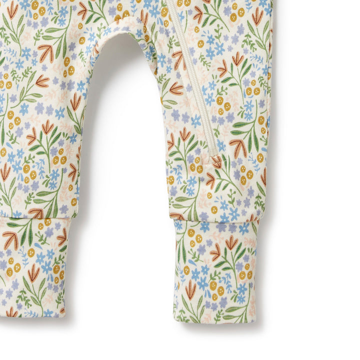 Tinker Floral Organic Zipsuit with Feet
