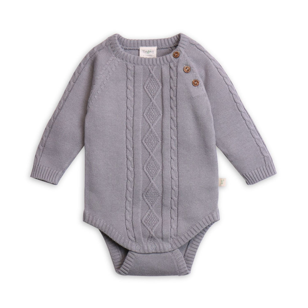 Knitted Cable Knit Bodysuit - Drizzle