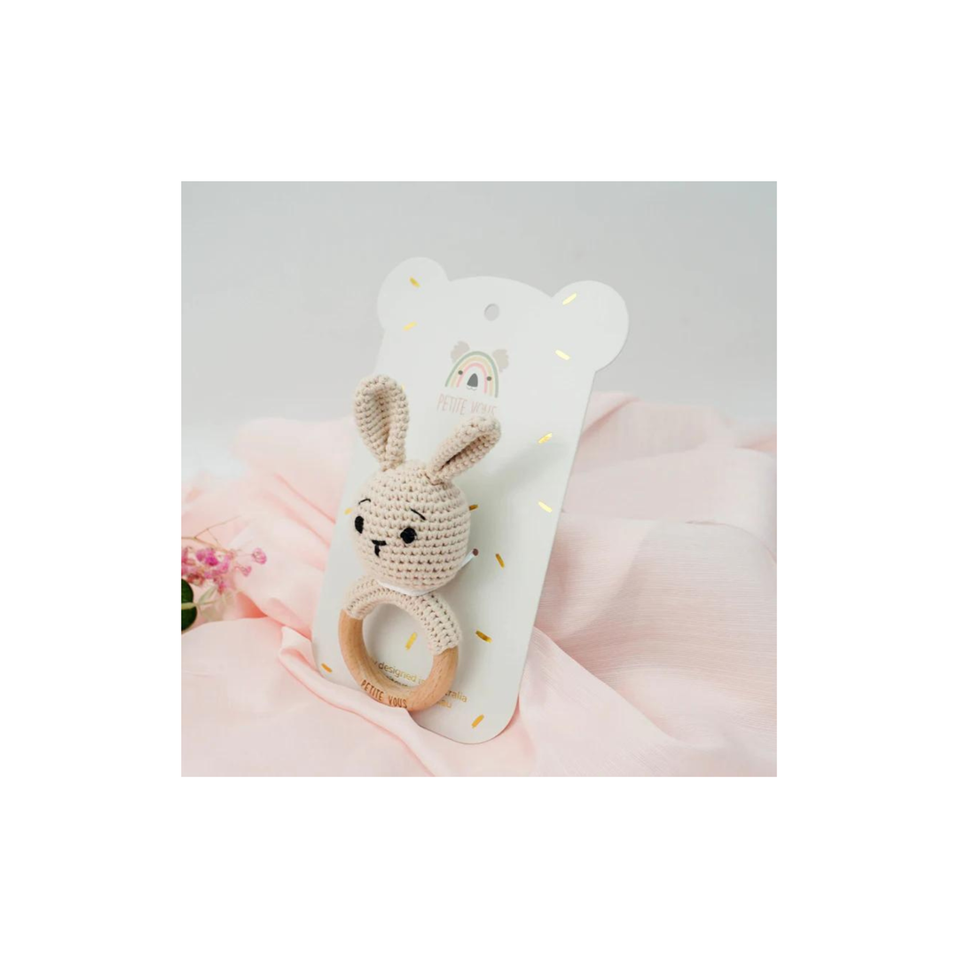 Crochet Hand Rattle - Brodie Bunny