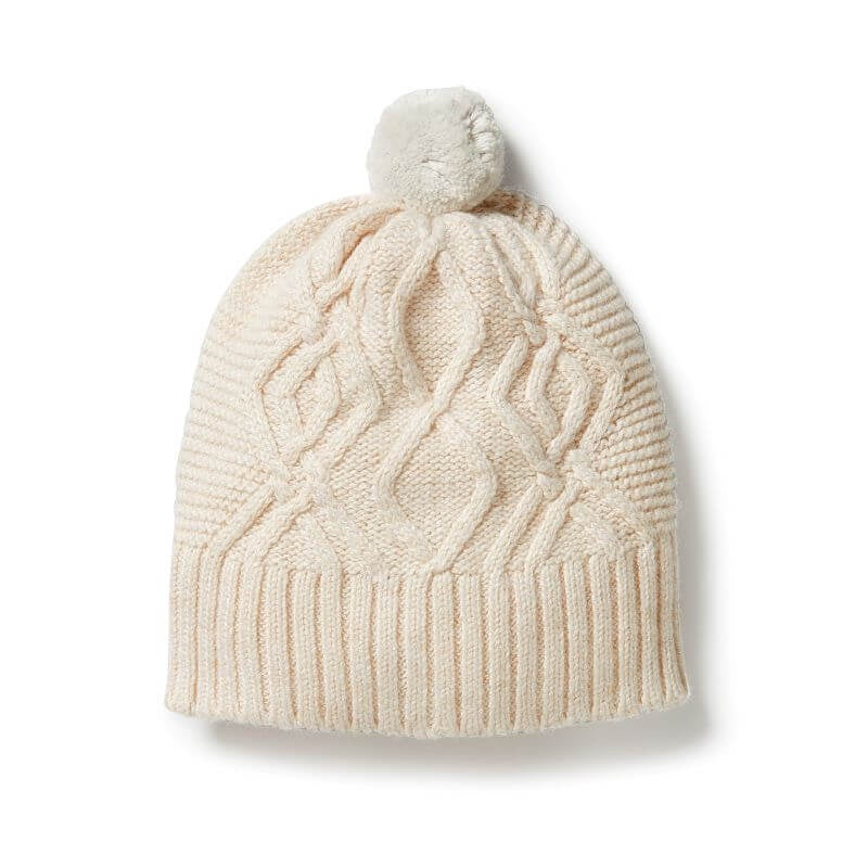 Wilson & Frenchy Knitted Cable Beanie - Sand Melange