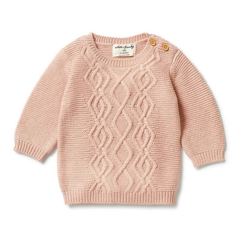 Wilson & Frenchy Knitted Cable Jumper - Rose