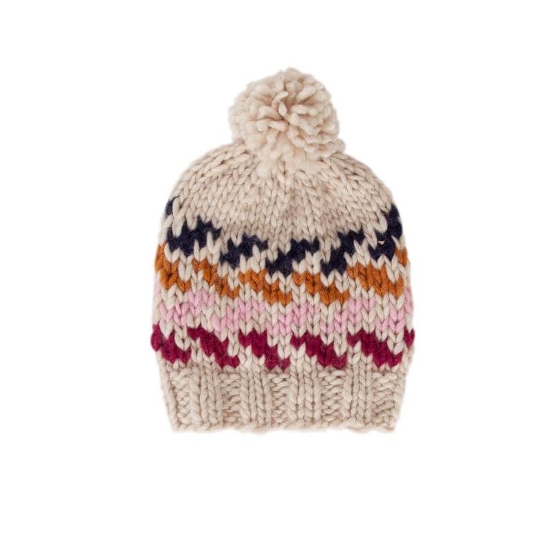 Acorn Kids Stevie Beanie - Natural and Multi - kateinglishdesigns