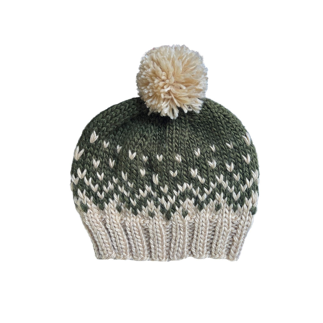 Acorn Snowflake Beanie - Khaki - kateinglishdesigns