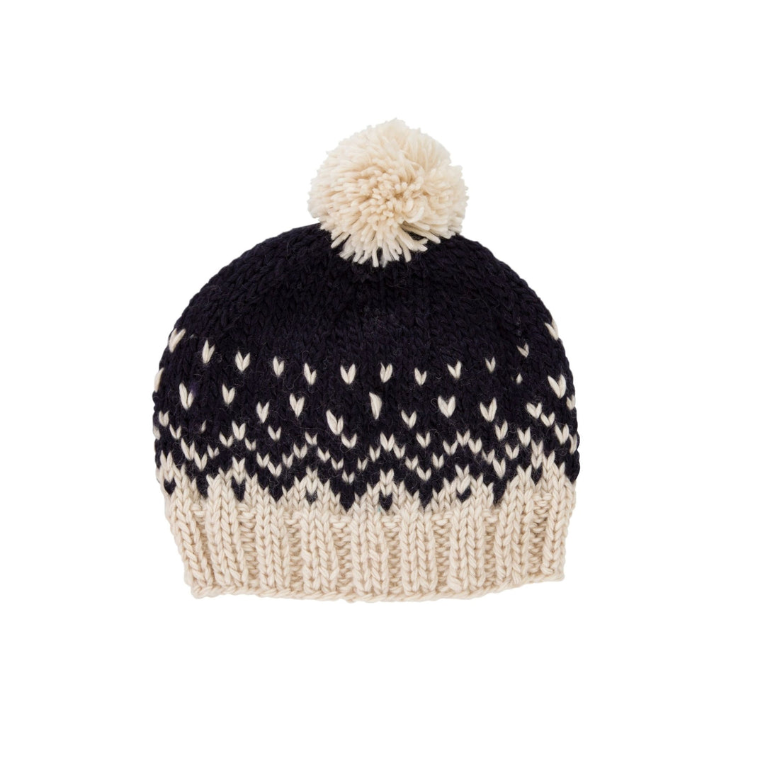 Acorn Snowflake Beanie - Navy - kateinglishdesigns