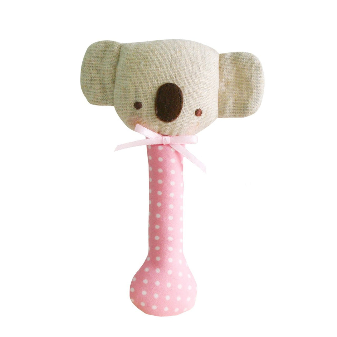 Alimrose Baby Koala Stick Rattle - Blush - kateinglishdesigns
