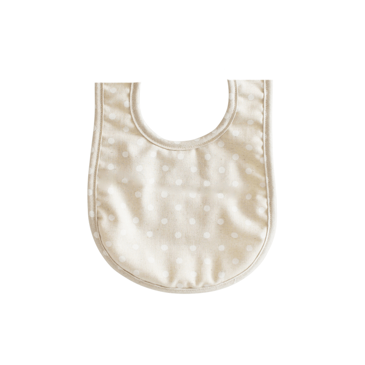 Alimrose Bib - White Linen Spot - kateinglishdesigns