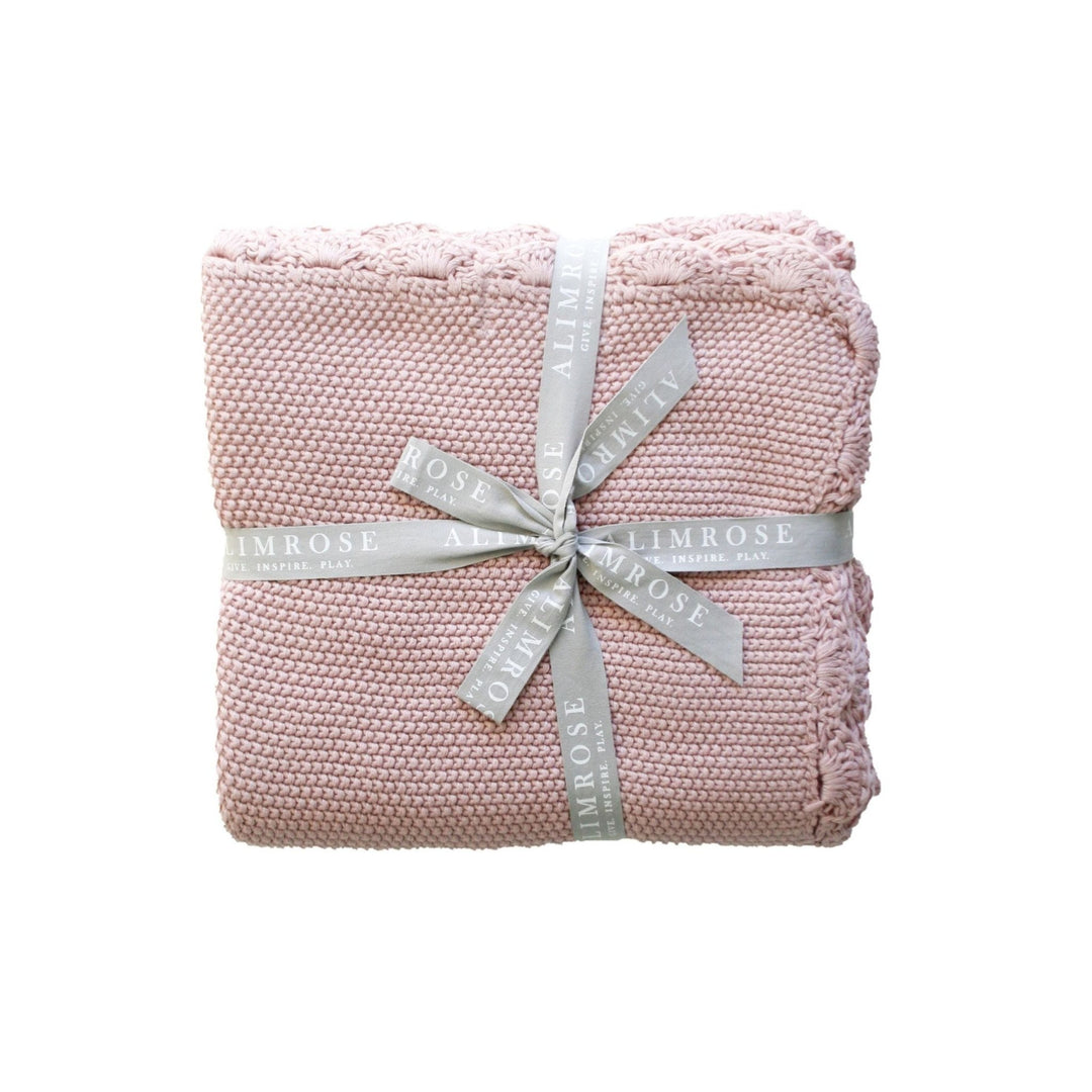 Alimrose Moss Stitch Blanket - Pink - kateinglishdesigns