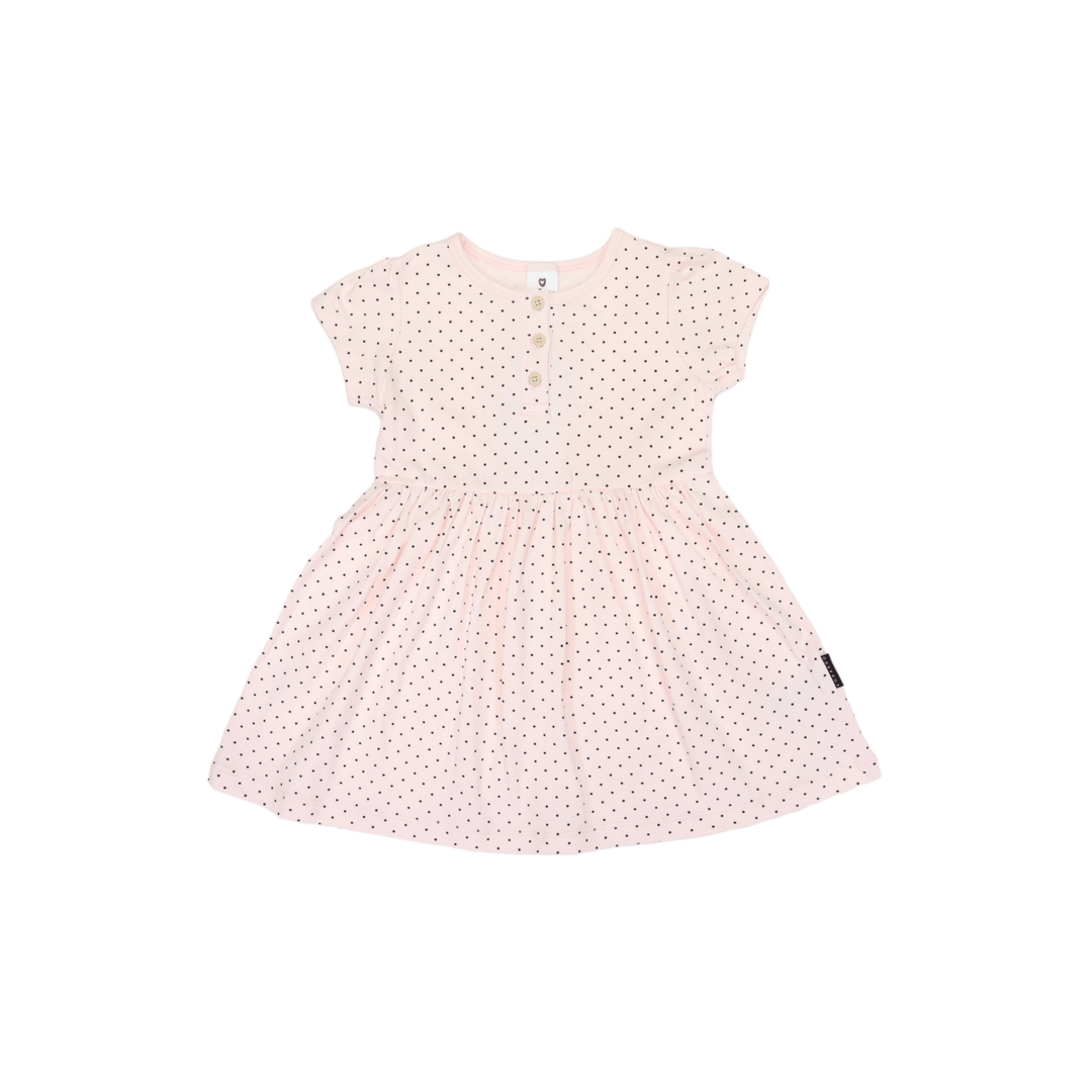 Korango Cotton Stretch Spot Dress - Pink - kateinglishdesigns