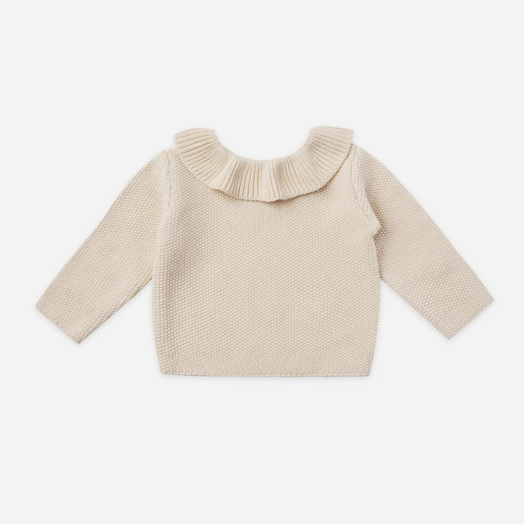 Quincy Mae Ruffle Collar Knit Sweater - Natural - kateinglishdesigns