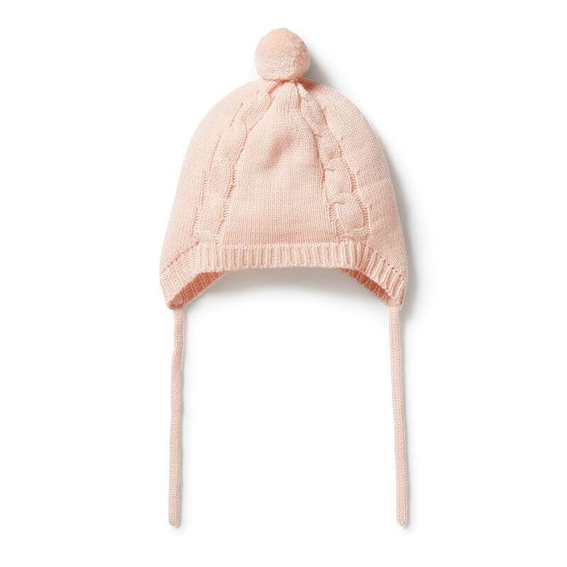 Wilson & Frenchy Knitted Bonnet - Blush - kateinglishdesigns