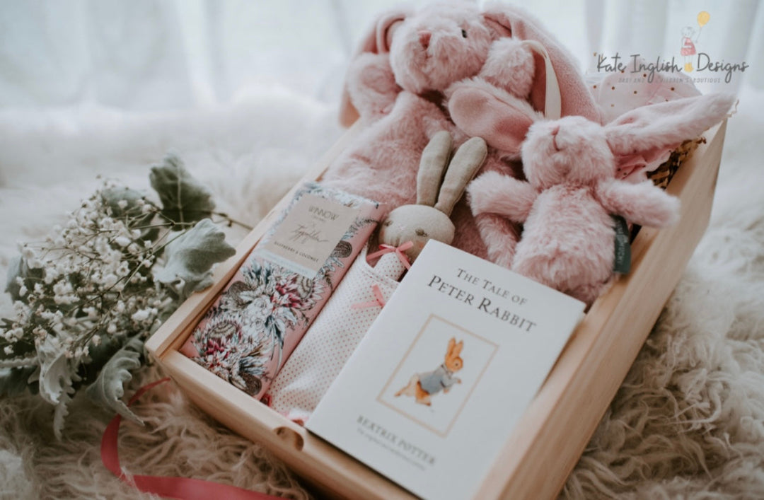 A hamper for a newborn baby girl