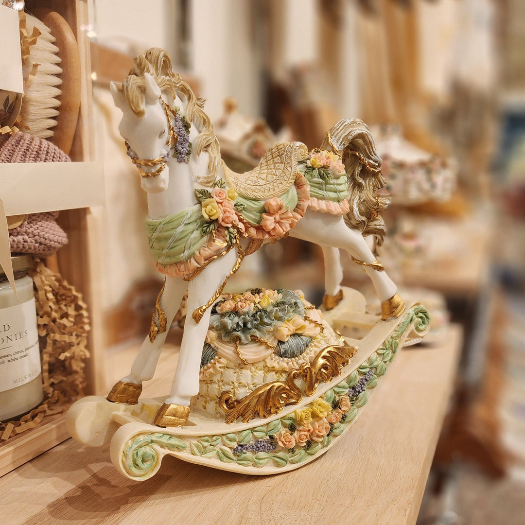 A detailed musical rocking horse 