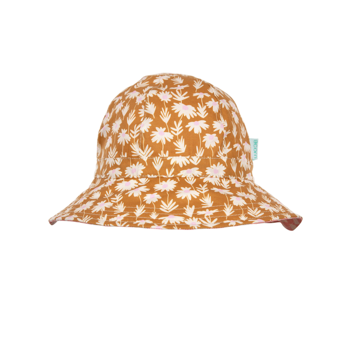 Daisy Chain Wide Brim Reversible Sunhat - Gold, Cream and Pink