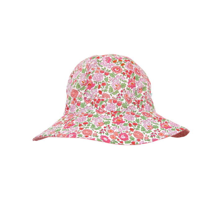 Harper Wide Brim Reversible Sunhat - Pink, Green and White