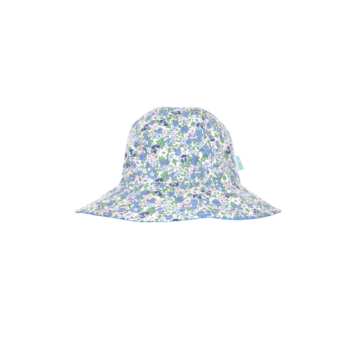 Sophia Wide Brim Reversible Sunhat - Blue, Pink and Green