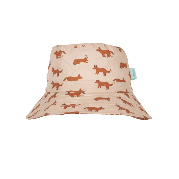 Red Dog Wide Brim Bucket Hat - Sand and Brown