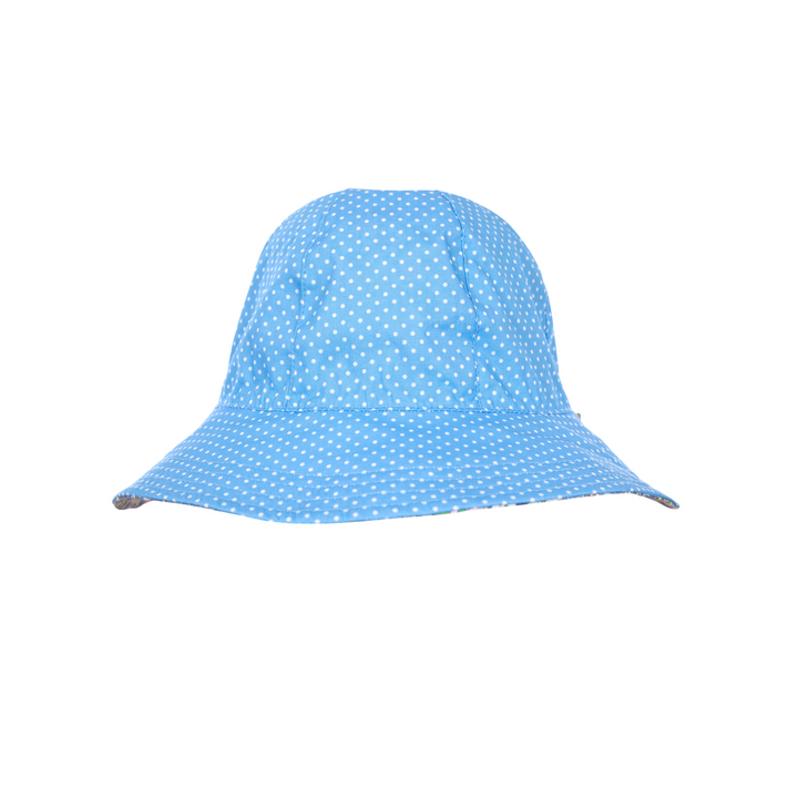 Sophia Wide Brim Reversible Sunhat - Blue, Pink and Green