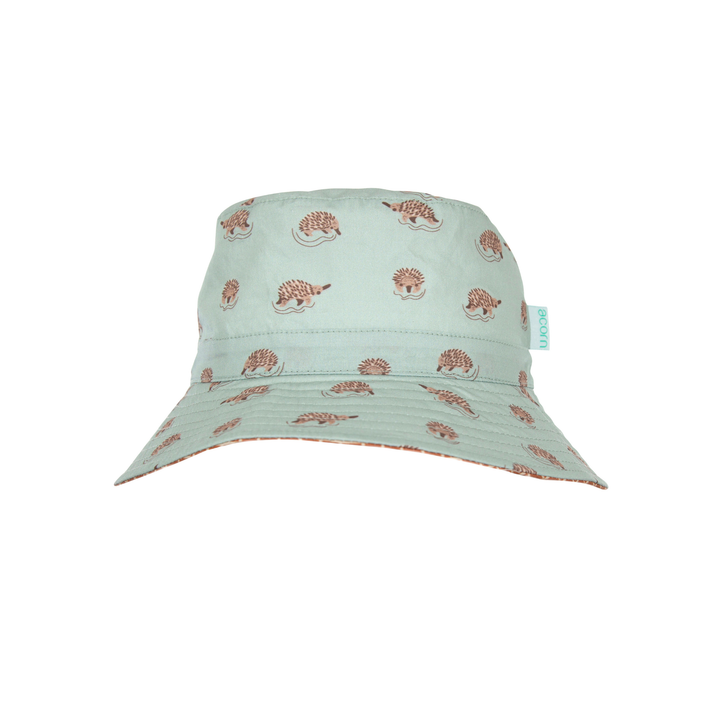 Echidna Wide Brim Bucket Hat - Khaki and Brown