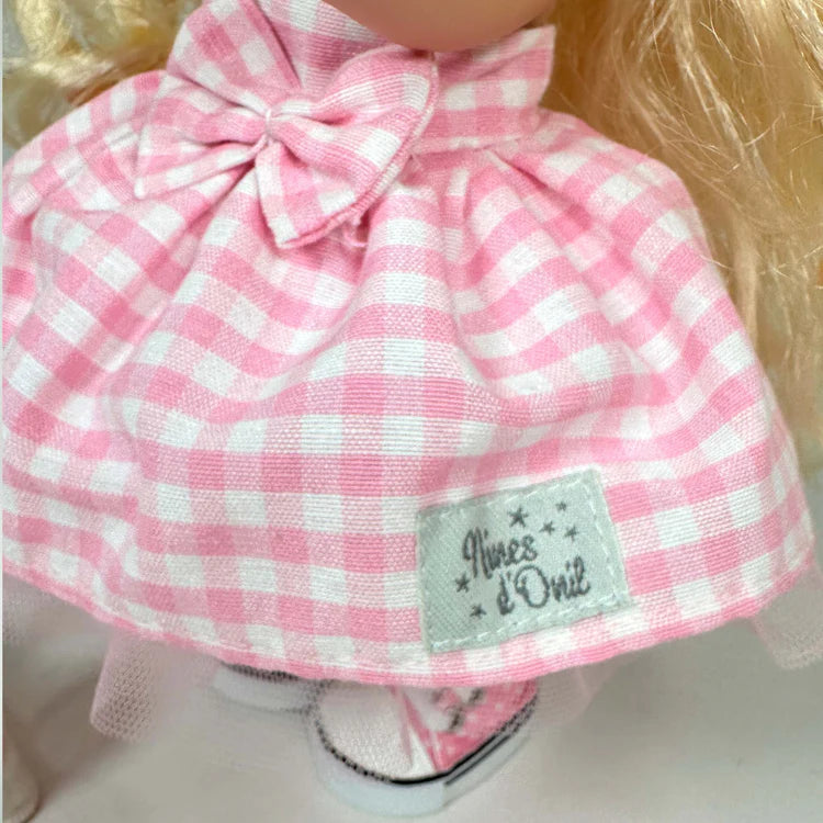 Handcrafted Collectible Mia Pink Gingham Doll with Puppy