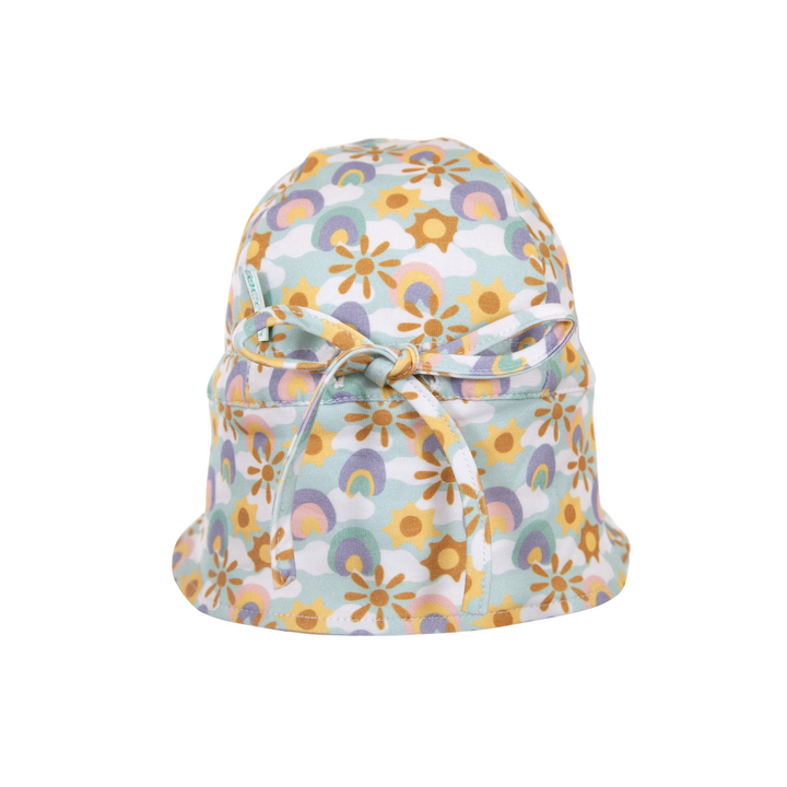 Starburst Flap Hat - Mint, Gold and Multi