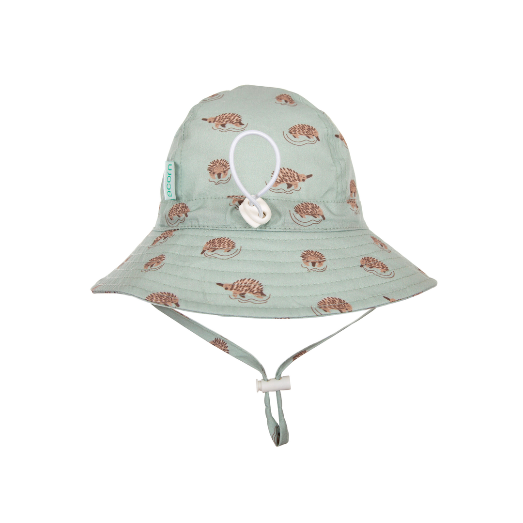 Echidna Wide Brim Infant Hat - Khaki and Brown