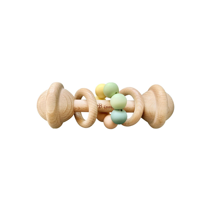 Pastel Multi Colour Wooden Rattle