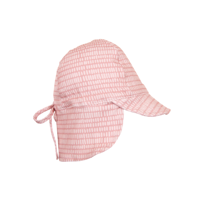 Rose Dashes Flap Hat - Pink