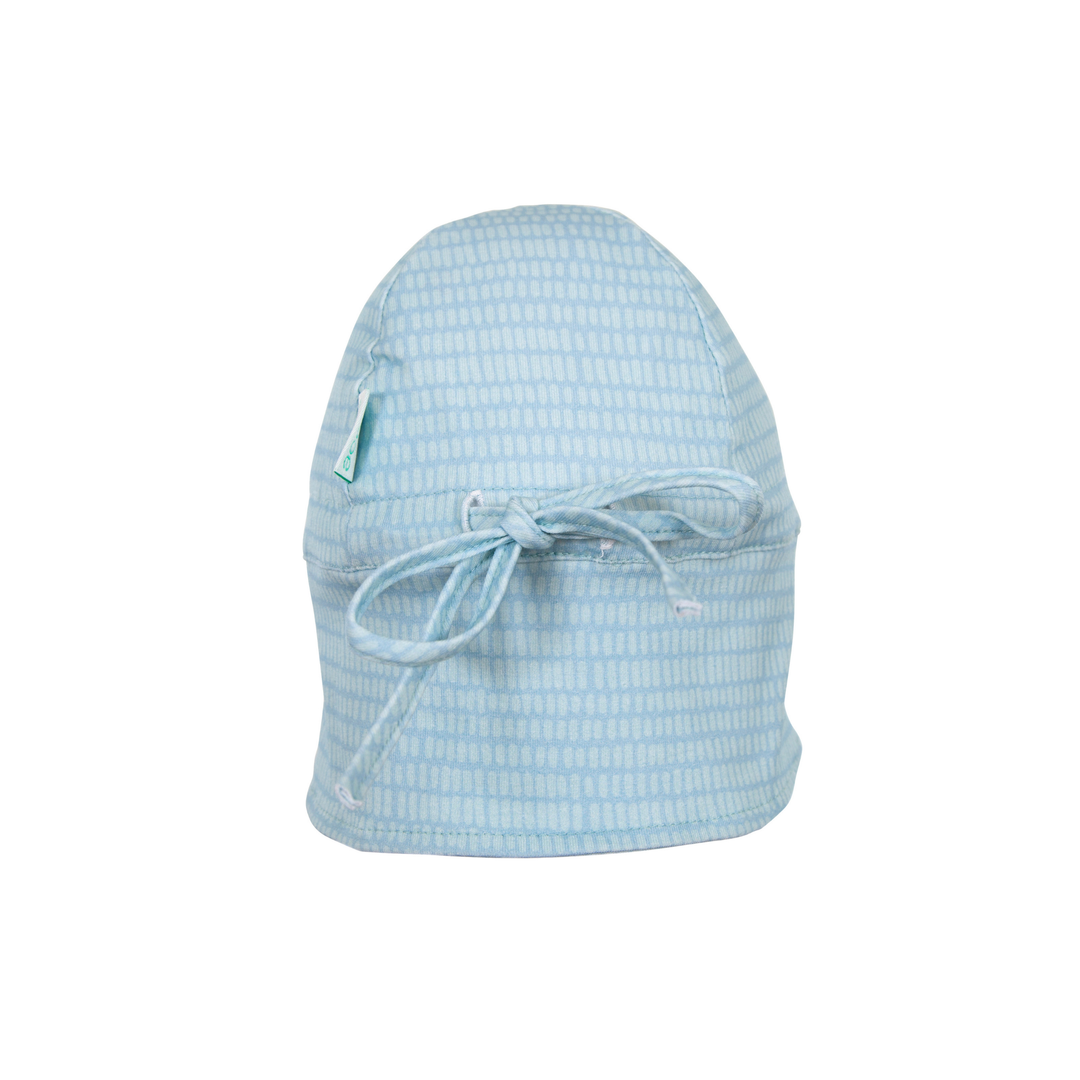 Teal Dashes Flap Hat - Teal and Blue