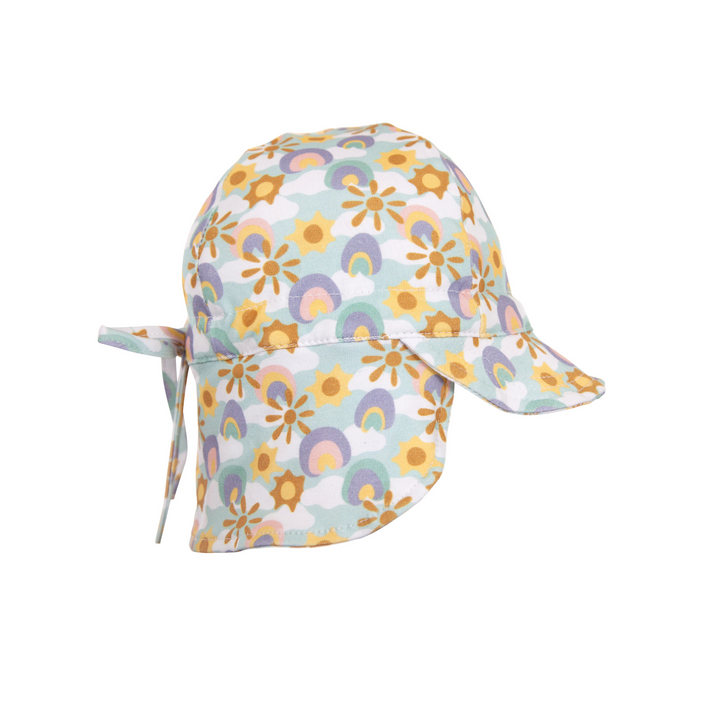 Starburst Flap Hat - Mint, Gold and Multi