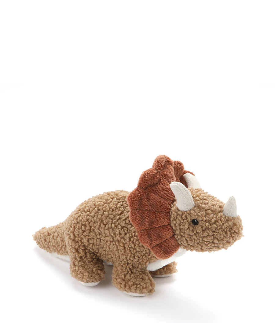 Small Dinosaur Soft Toy Baby Thomas the Triceratops - Brown