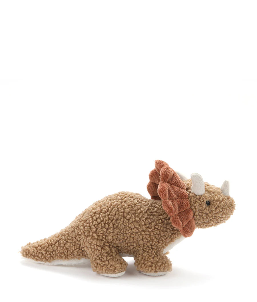 Small Dinosaur Soft Toy Baby Thomas the Triceratops - Brown