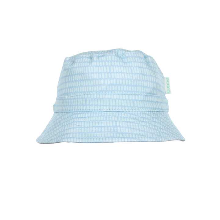 Teal Dashes Stretch Cotton Wide Brim Sunhat - Teal and Blue