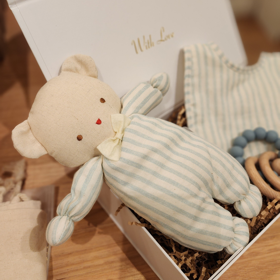 Baby Ted Baby Box - Sage Stripe