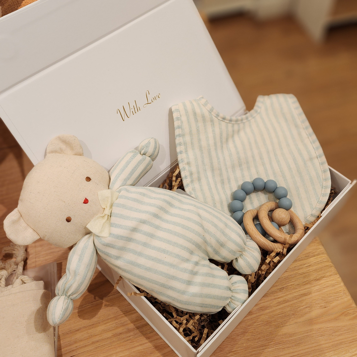 Baby Ted Baby Box - Sage Stripe