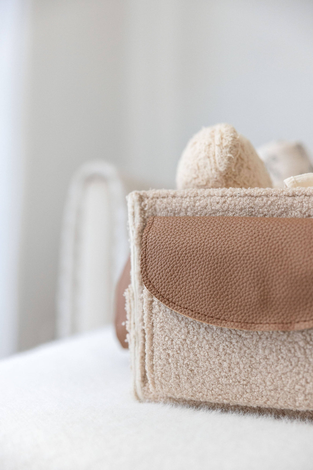 Side Pocket Nappy Caddy - Nude