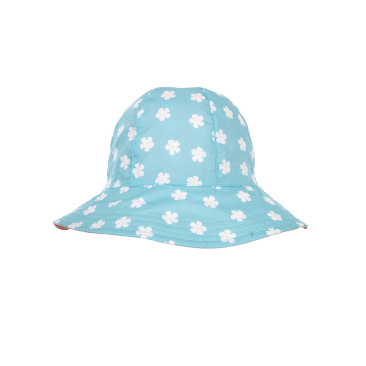 Petuna Reversible Wide Brim Sunhat - Pink, Blue and White