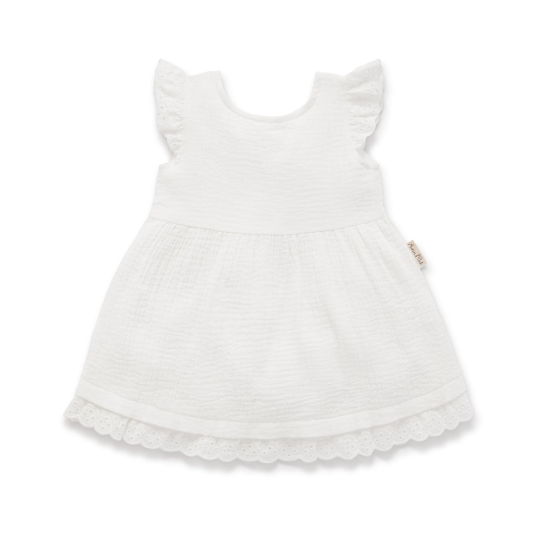 White Muslin Flutter Dress