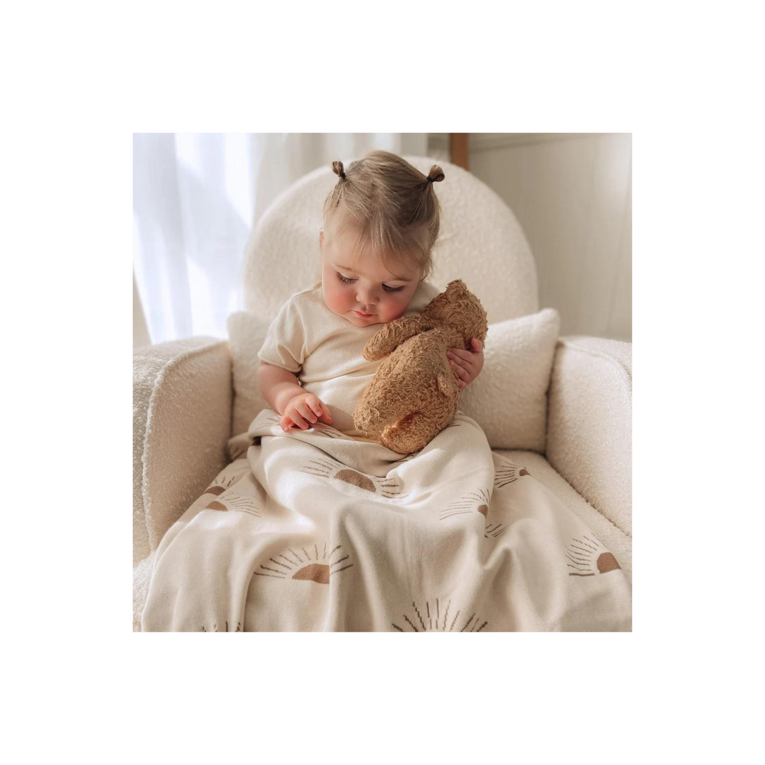 Suns Coffee Reversible Baby Blanket