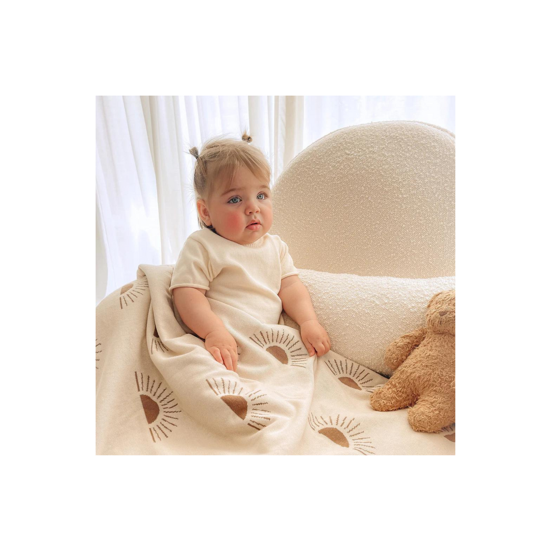 Suns Coffee Reversible Baby Blanket