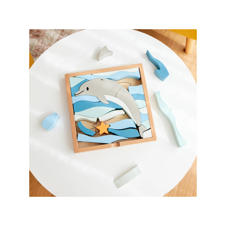 Darel the Dolphin - 3 in 1 Wooden Block Puzzle