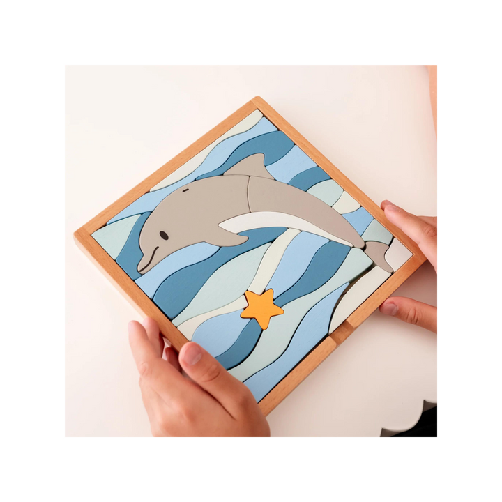 Darel the Dolphin - 3 in 1 Wooden Block Puzzle