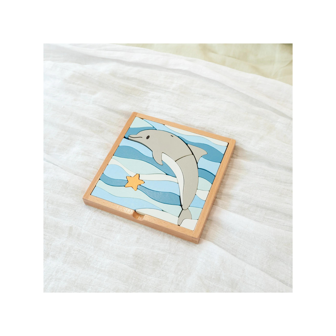 Darel the Dolphin - 3 in 1 Wooden Block Puzzle