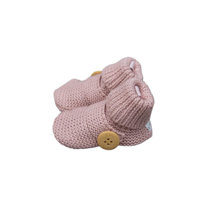 Knitted Baby Booties - Dusty Pink
