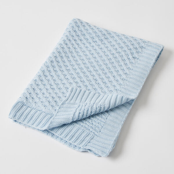 Cotton Baby Blanket - Blue